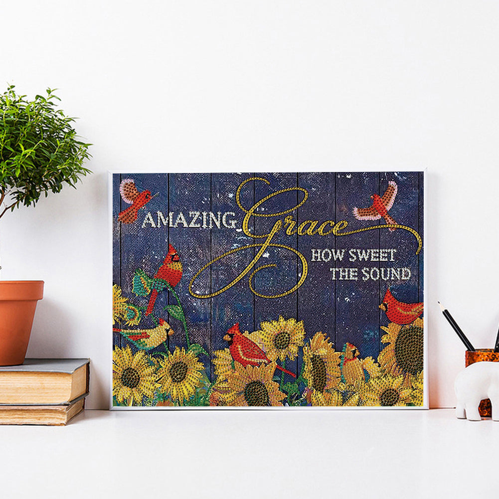 English 40*30CM(Canvas) Special Shaped Drill Diamond Paiting