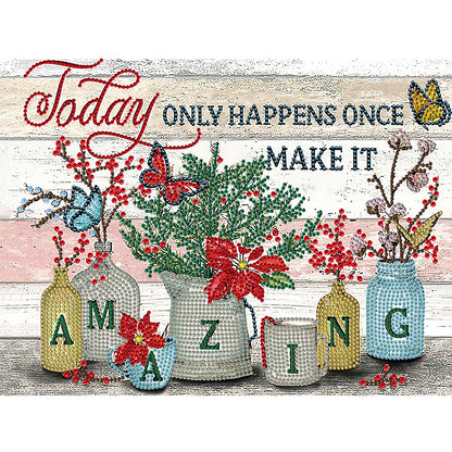 English 40*30CM(Canvas) Special Shaped Drill Diamond Paiting