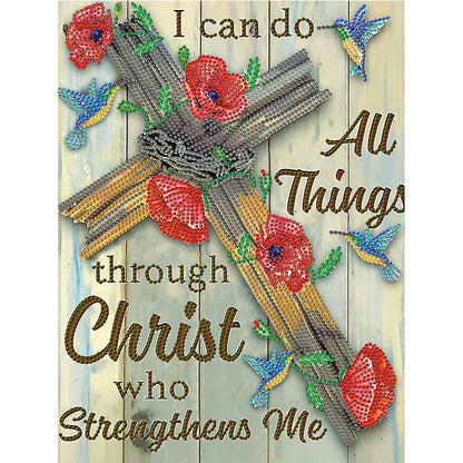 English 30*40CM(Canvas) Special Shaped Drill Diamond Paiting