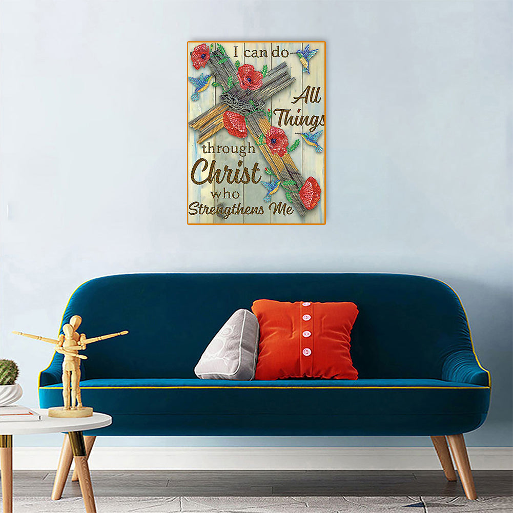 English 30*40CM(Canvas) Special Shaped Drill Diamond Paiting