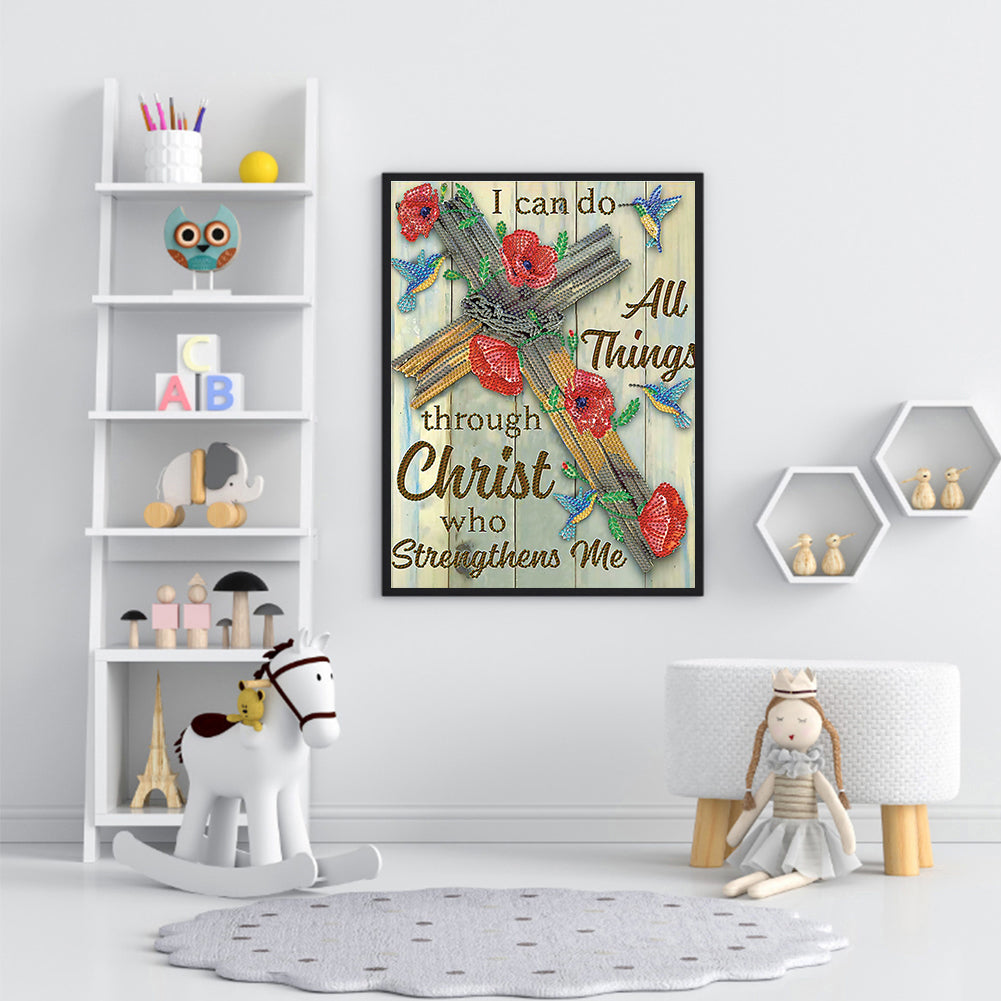 English 30*40CM(Canvas) Special Shaped Drill Diamond Paiting