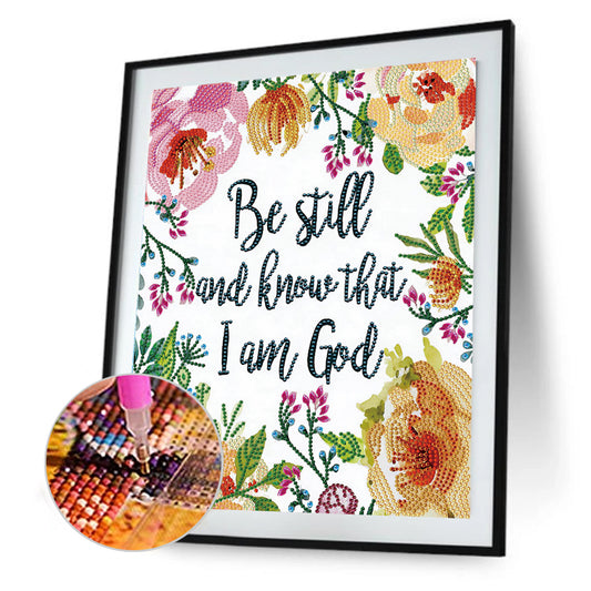 English 30*40CM(Canvas) Special Shaped Drill Diamond Paiting