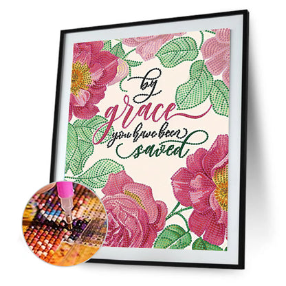 English 30*40CM(Canvas) Special Shaped Drill Diamond Paiting