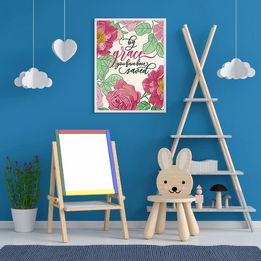 English 30*40CM(Canvas) Special Shaped Drill Diamond Paiting