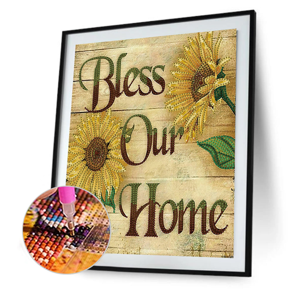 English 30*40CM(Canvas) Special Shaped Drill Diamond Paiting