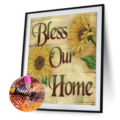 English 30*40CM(Canvas) Special Shaped Drill Diamond Paiting