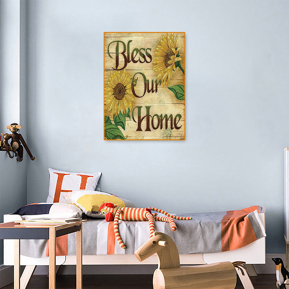 English 30*40CM(Canvas) Special Shaped Drill Diamond Paiting