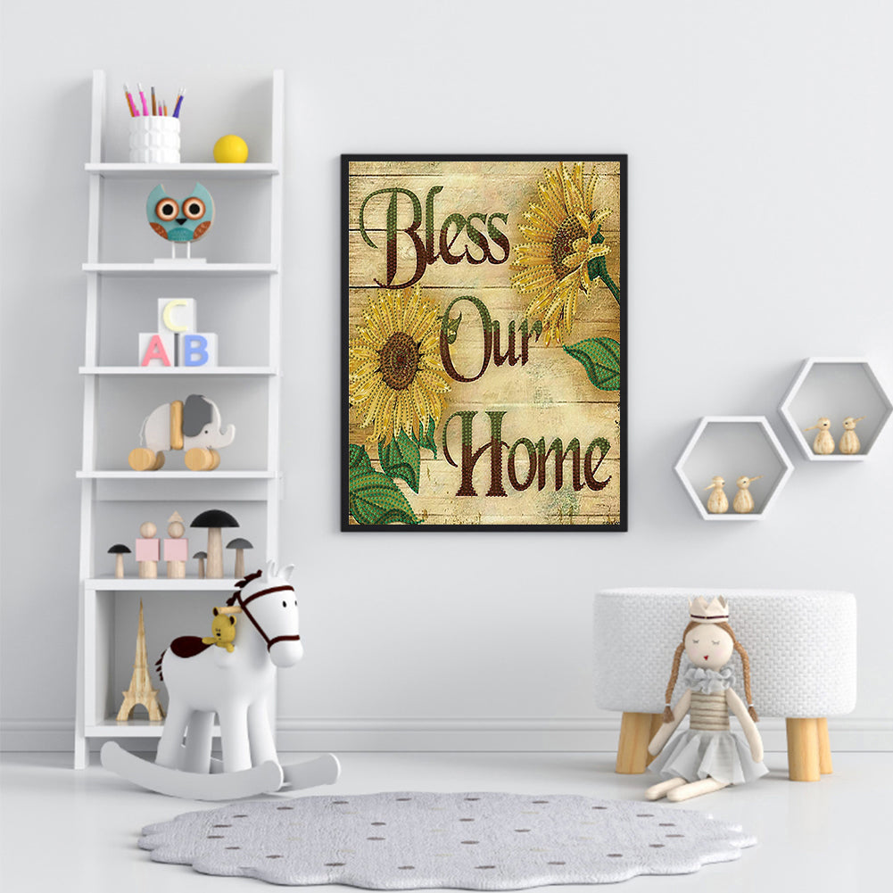 English 30*40CM(Canvas) Special Shaped Drill Diamond Paiting