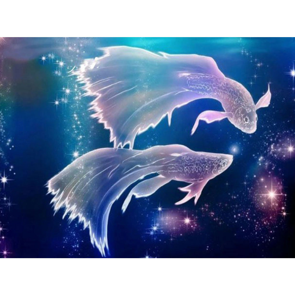 Pisces 40*30CM(Canvas) Full Round Drill Diamond Painting