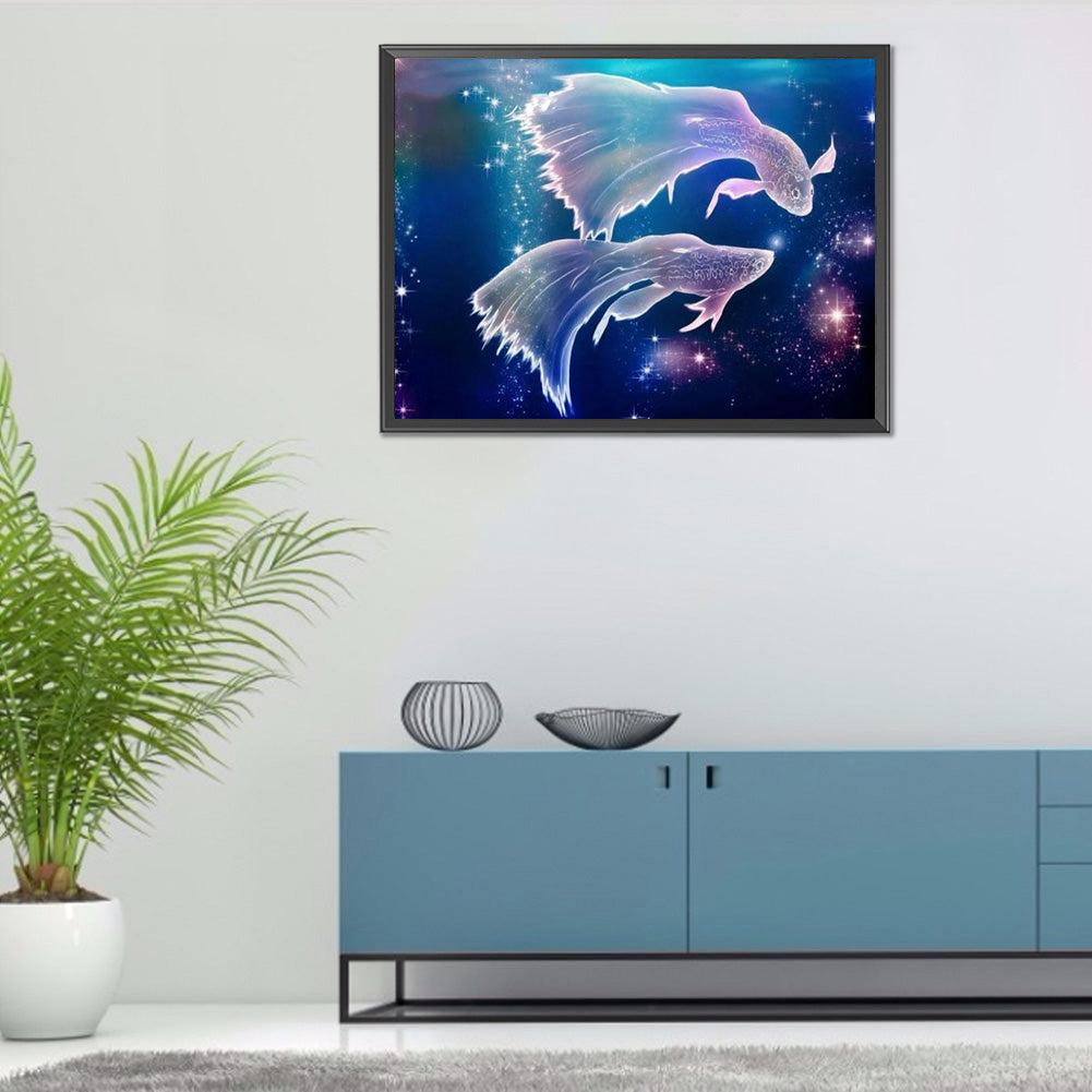 Pisces 40*30CM(Canvas) Full Round Drill Diamond Painting