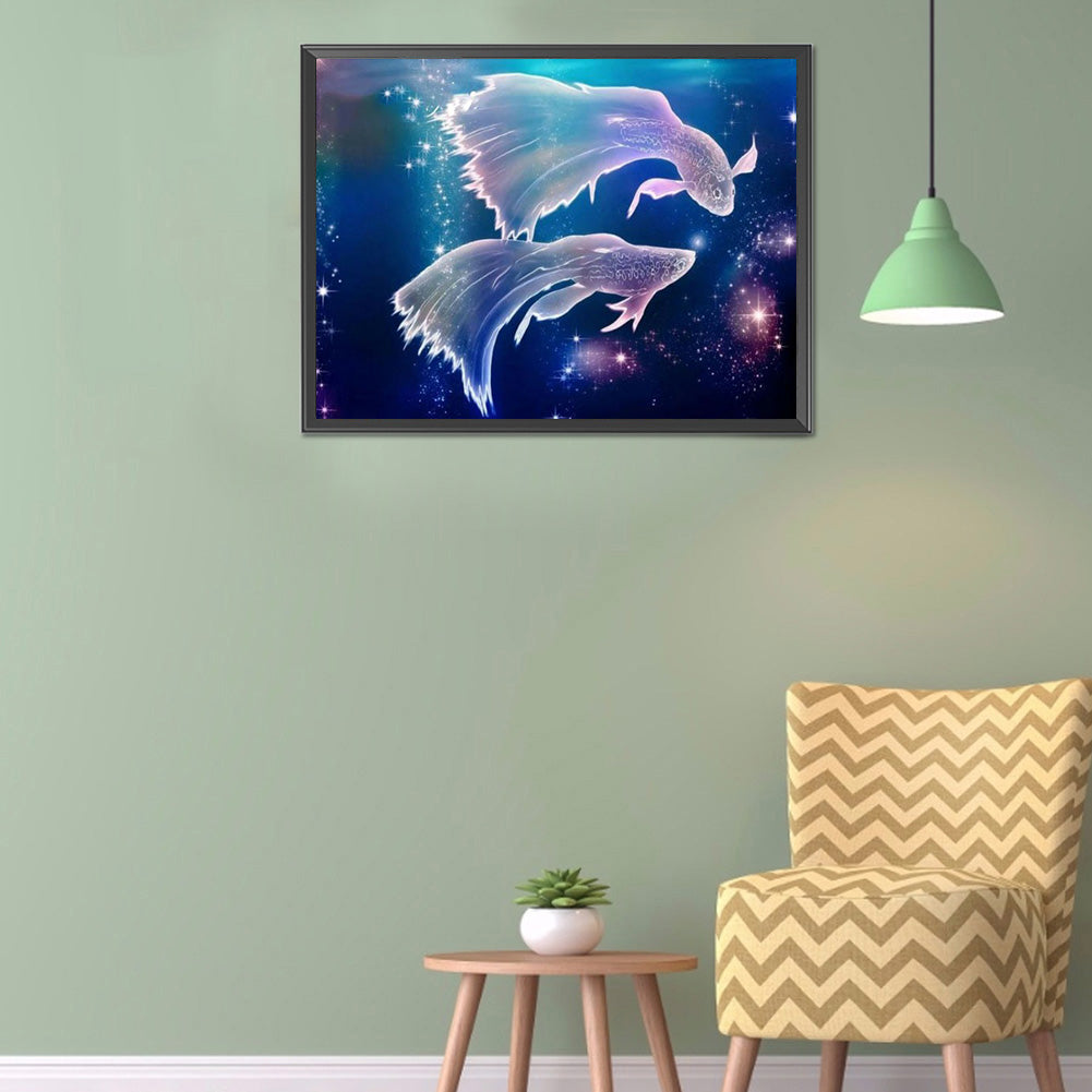 Pisces 40*30CM(Canvas) Full Round Drill Diamond Painting