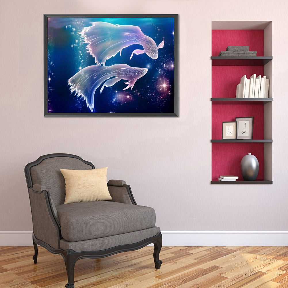 Pisces 40*30CM(Canvas) Full Round Drill Diamond Painting