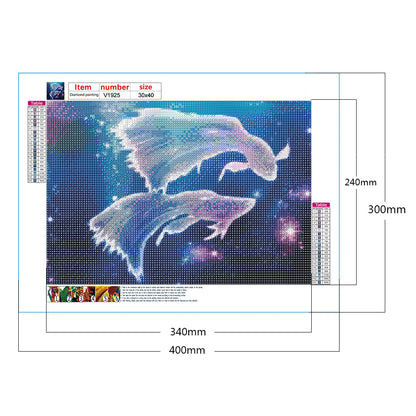 Pisces 40*30CM(Canvas) Full Round Drill Diamond Painting