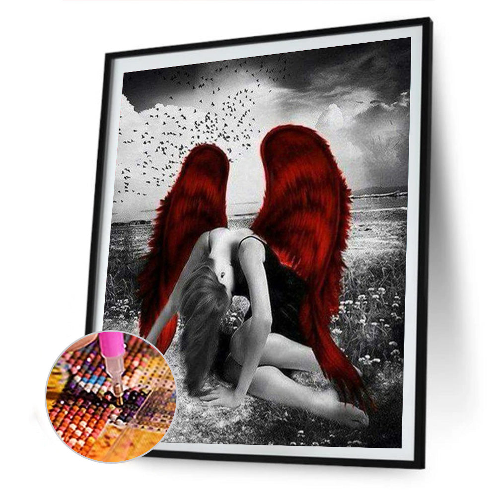 Devil And Angel 40*50CM(Canvas) Full Round Drill Diamond Painting