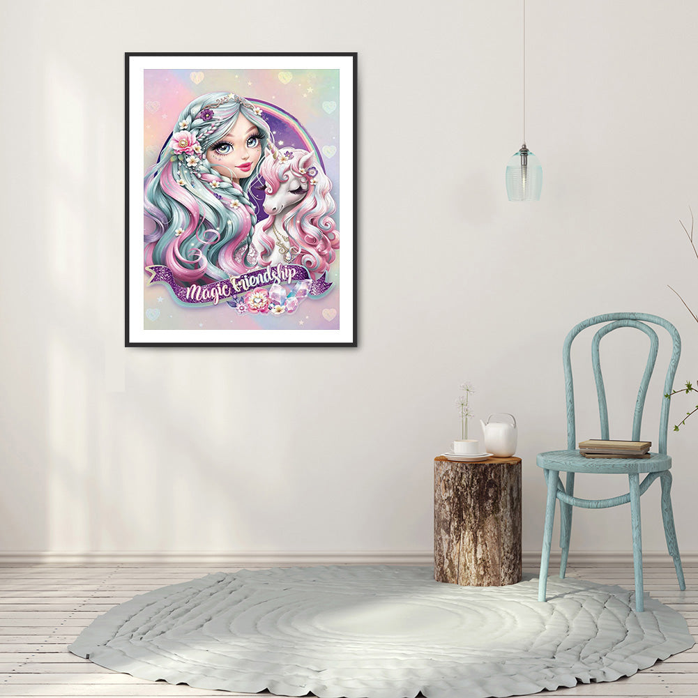 Unicorn Princess 40*50CM(Canvas) Full Round Drill Diamond Painting