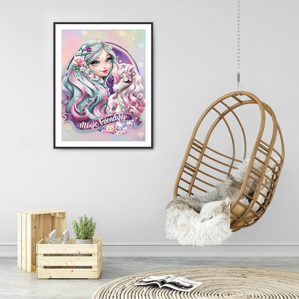 Unicorn Princess 40*50CM(Canvas) Full Round Drill Diamond Painting