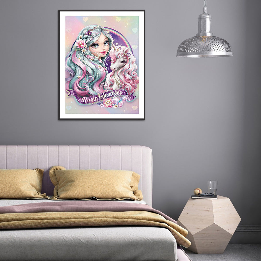 Unicorn Princess 40*50CM(Canvas) Full Round Drill Diamond Painting