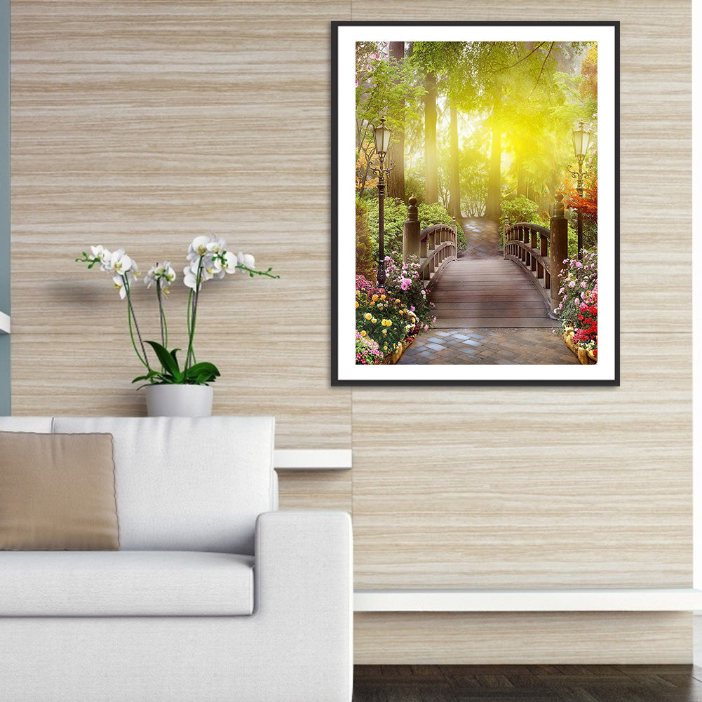 Chunyi Shallow Bridge 40*50CM(Canvas) Full Round Drill Diamond Painting