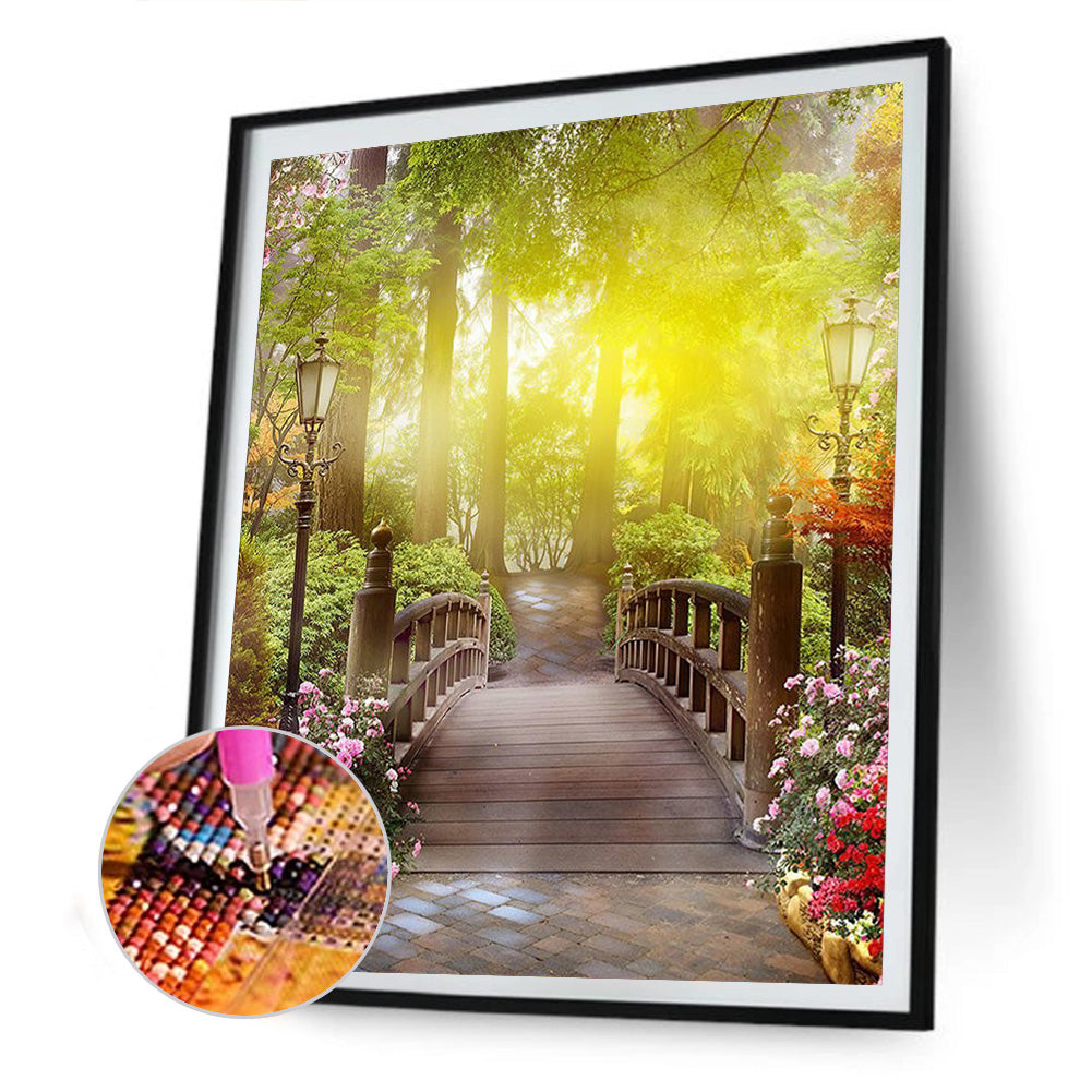 Chunyi Shallow Bridge 40*50CM(Canvas) Full Round Drill Diamond Painting