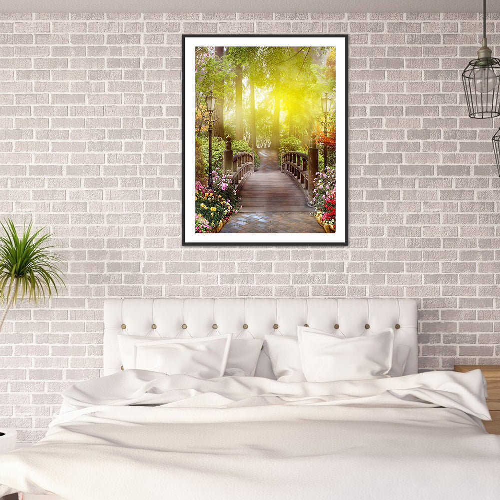 Chunyi Shallow Bridge 40*50CM(Canvas) Full Round Drill Diamond Painting