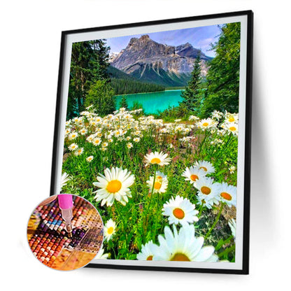 Flower And Dragonfly - Full Round Drill Diamond Painting 50*60CM