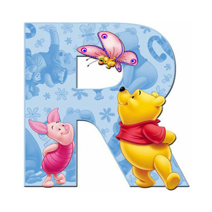 Pooh Letter R 40*40CM(Canvas) Full Round Drill Diamond Painting