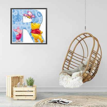 Pooh Letter R 40*40CM(Canvas) Full Round Drill Diamond Painting