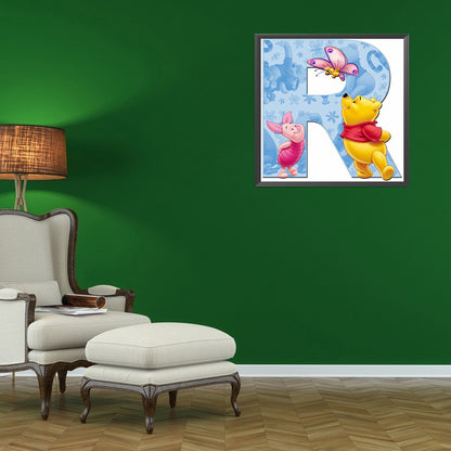 Pooh Letter R 40*40CM(Canvas) Full Round Drill Diamond Painting