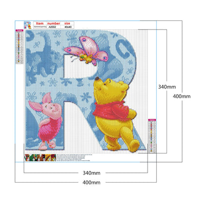 Pooh Letter R 40*40CM(Canvas) Full Round Drill Diamond Painting
