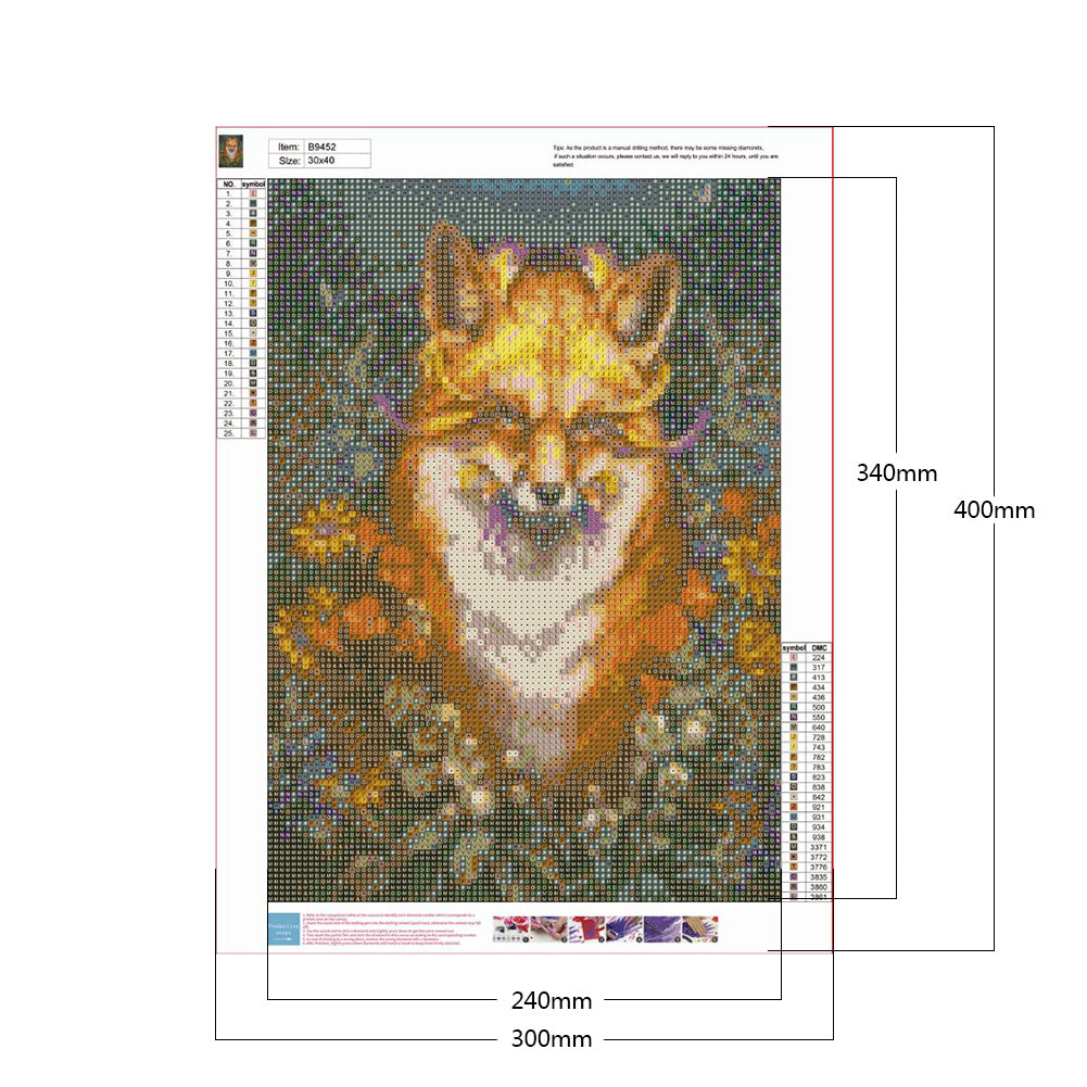 Fox - Full Round Drill Diamond Painting 30*40CM