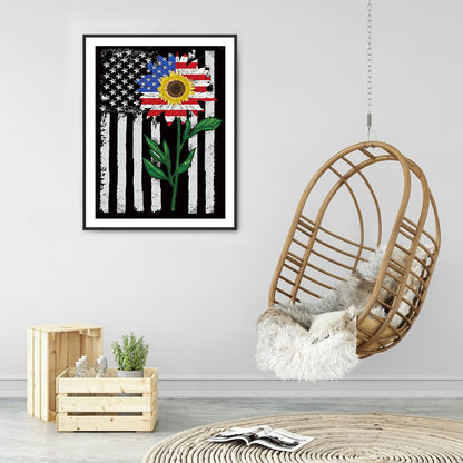 Sunflower 30*40CM(Canvas) Special Shaped Drill Diamond Paiting