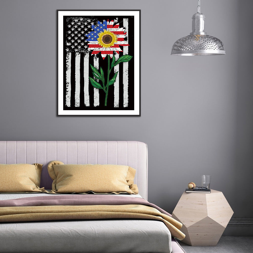 Sunflower 30*40CM(Canvas) Special Shaped Drill Diamond Paiting