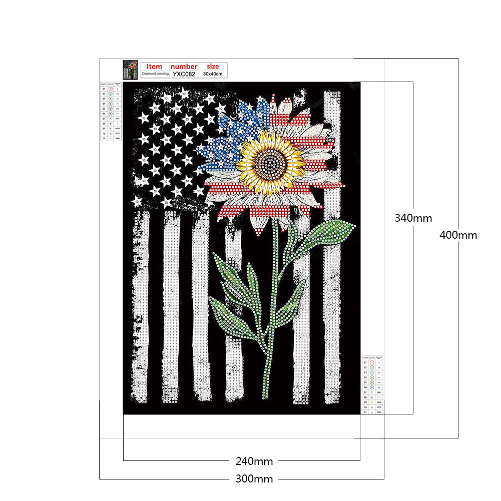 Sunflower 30*40CM(Canvas) Special Shaped Drill Diamond Paiting