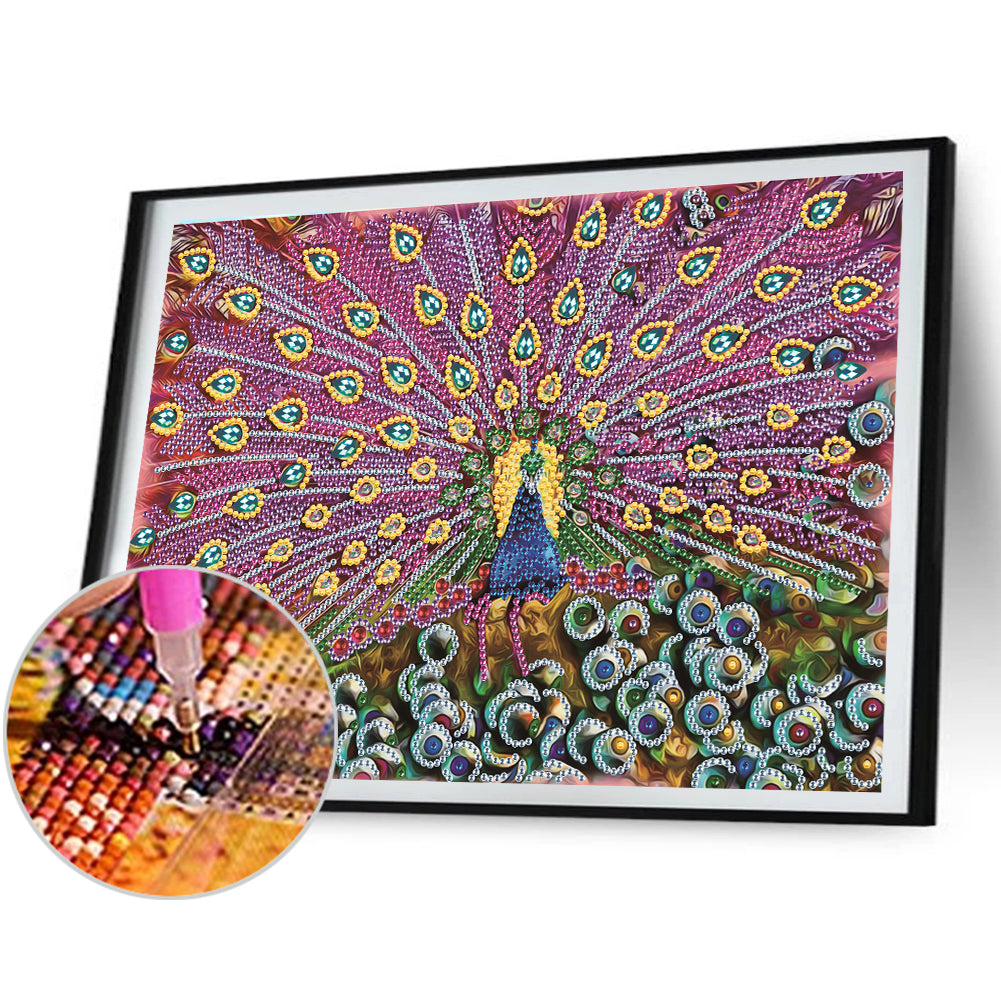 Peacock 40*30CM(Canvas) Special Shaped Drill Diamond Paiting