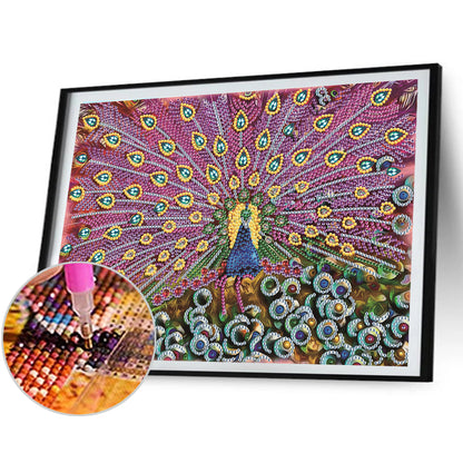 Peacock 40*30CM(Canvas) Special Shaped Drill Diamond Paiting