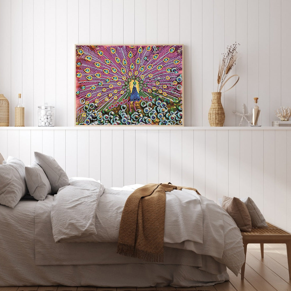 Peacock 40*30CM(Canvas) Special Shaped Drill Diamond Paiting