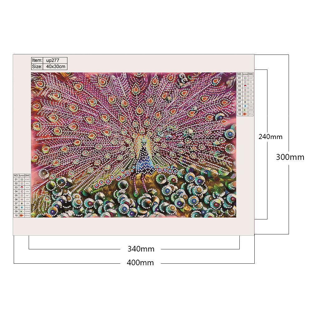 Peacock 40*30CM(Canvas) Special Shaped Drill Diamond Paiting