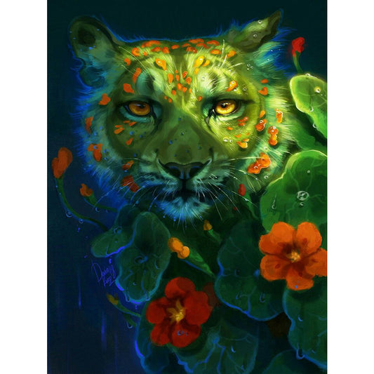 Tiger 30*40CM(Canvas) Full Round Drill Diamond Painting