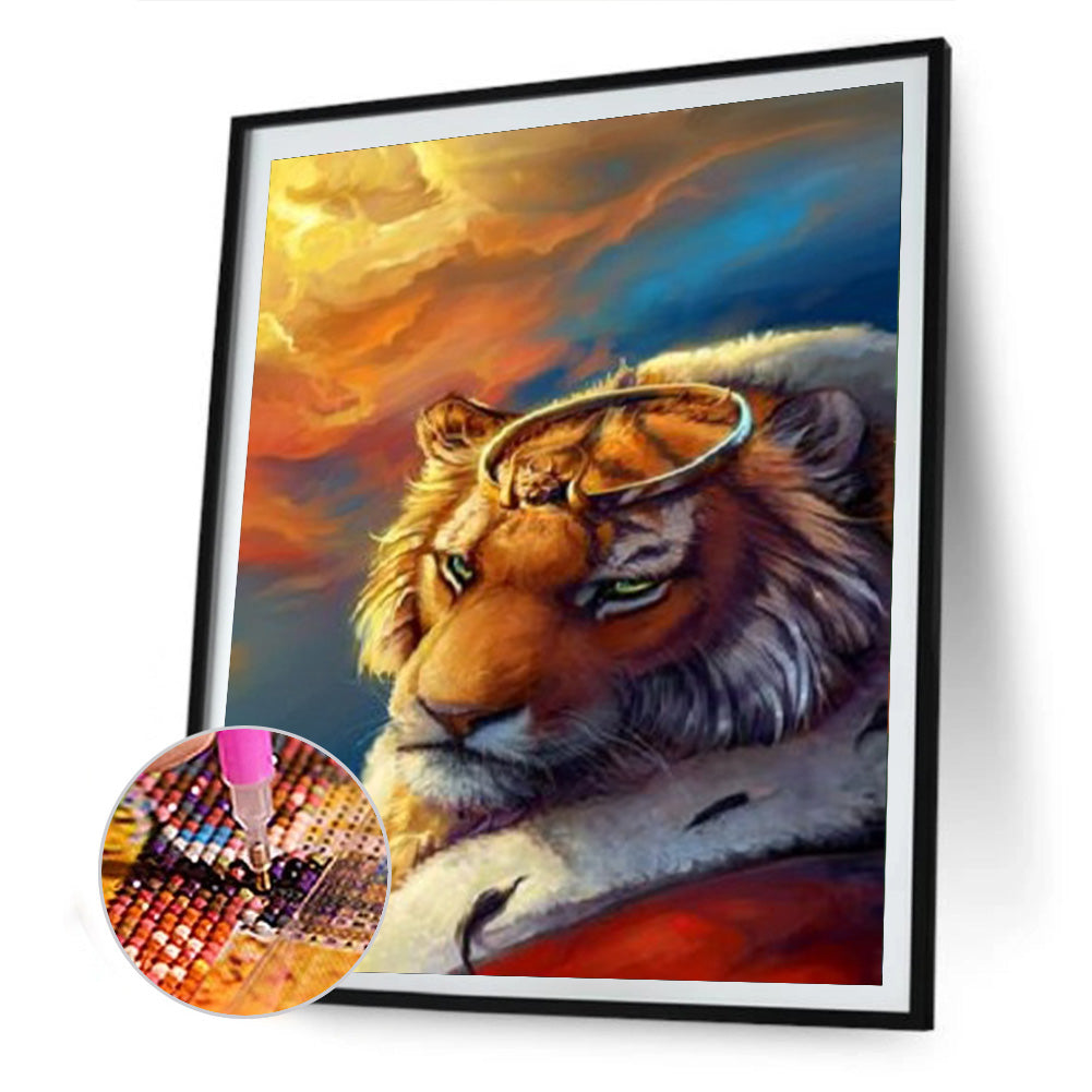 Tiger 30*40CM(Canvas) Full Round Drill Diamond Painting