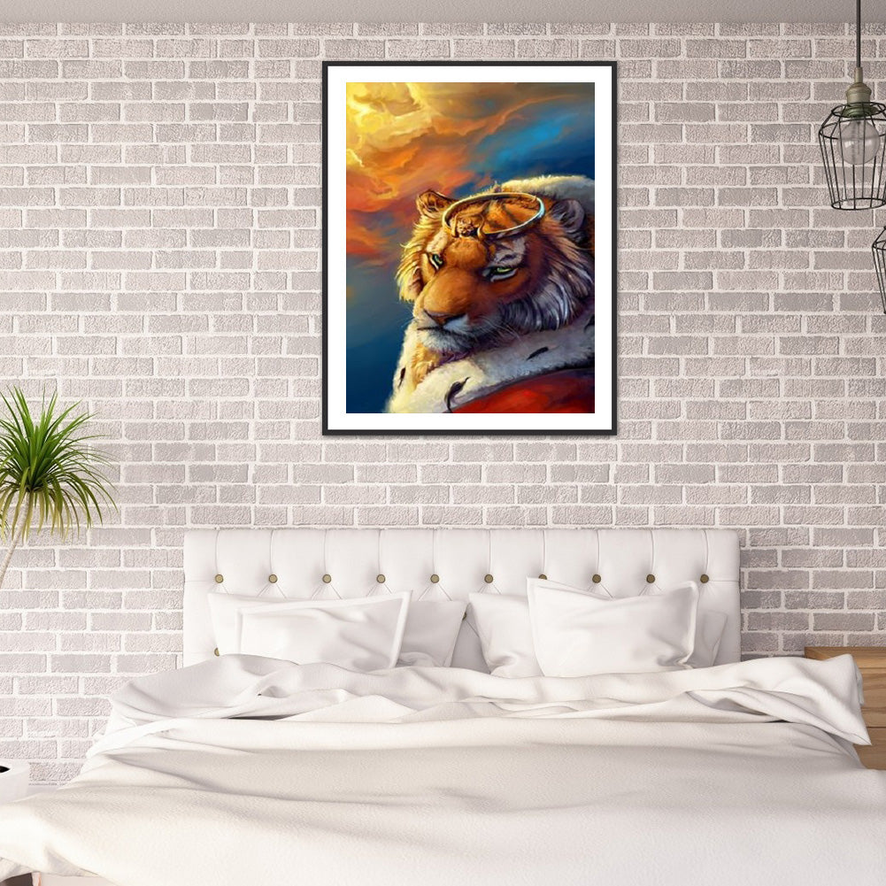 Tiger 30*40CM(Canvas) Full Round Drill Diamond Painting