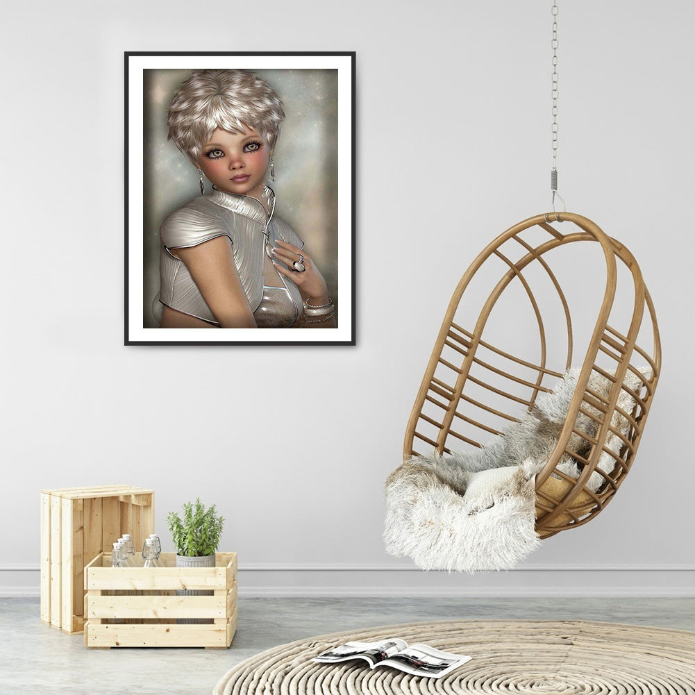 Girl 30*40CM(Canvas) Full Round Drill Diamond Painting