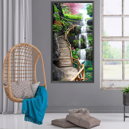 High Mountains And Flowing Water 40*80CM(Canvas) Full Square Drill Diamond Painting