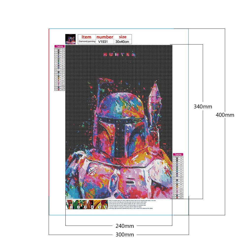 Star Wars - Boba Fett 30*40CM(Canvas) Full Round Drill Diamond Painting