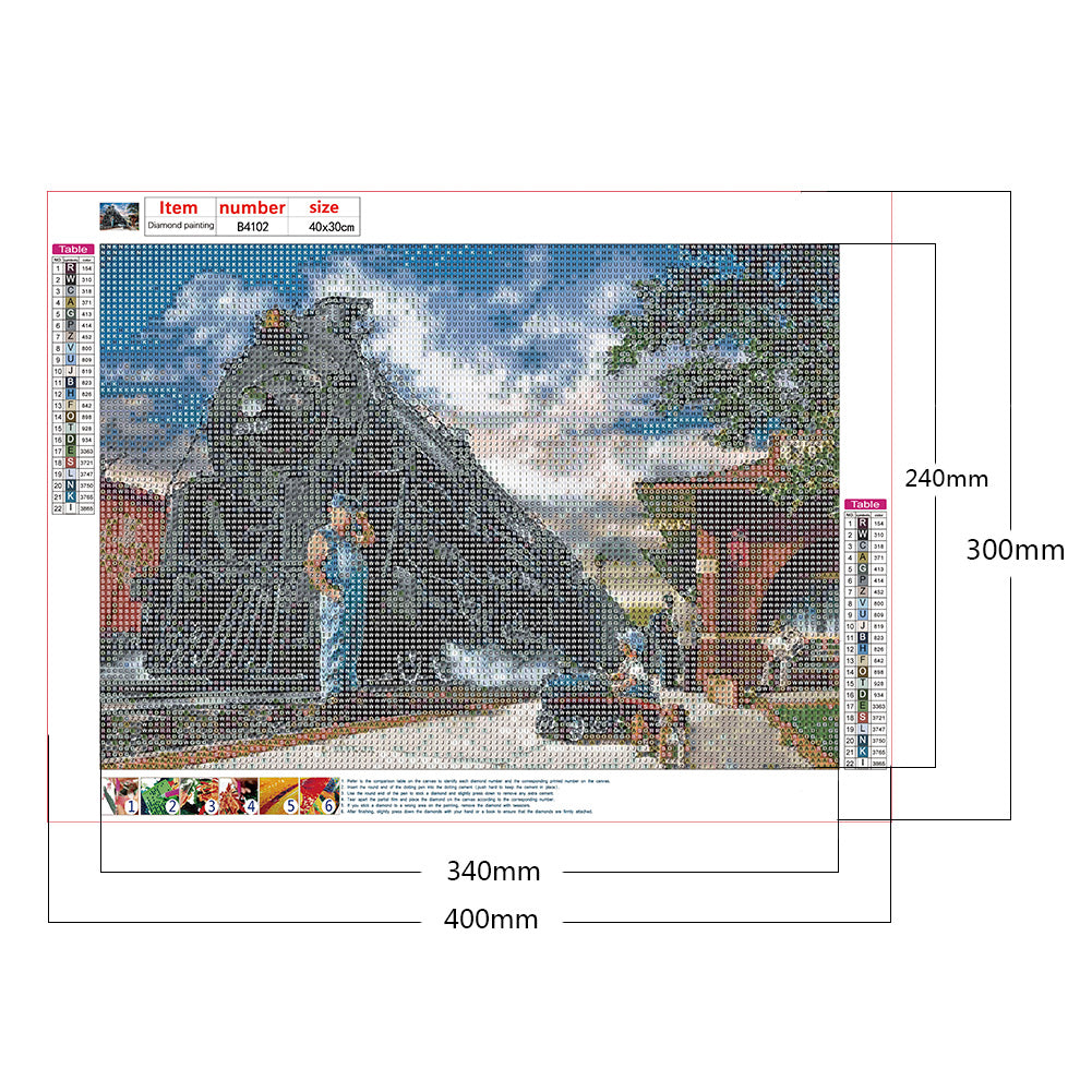 Big Train 40*30CM(Canvas) Full Round Drill Diamond Painting