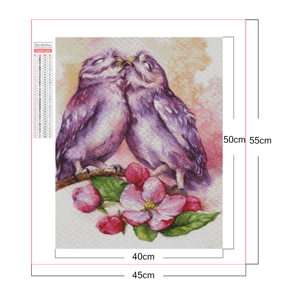 Couple Owl - Full Square Drill Diamond Painting 40*50CM