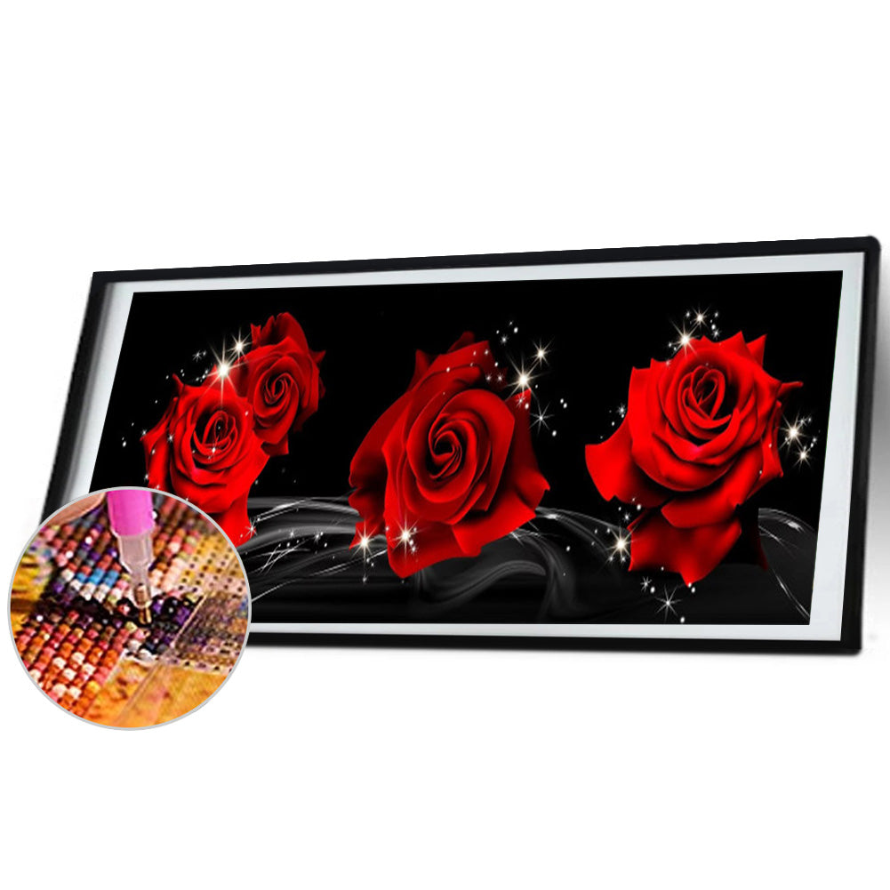 Romantic Rose 90*30CM(Canvas) Full Round Drill Diamond Painting