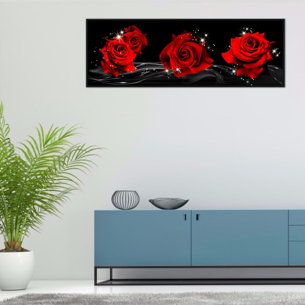 Romantic Rose 90*30CM(Canvas) Full Round Drill Diamond Painting