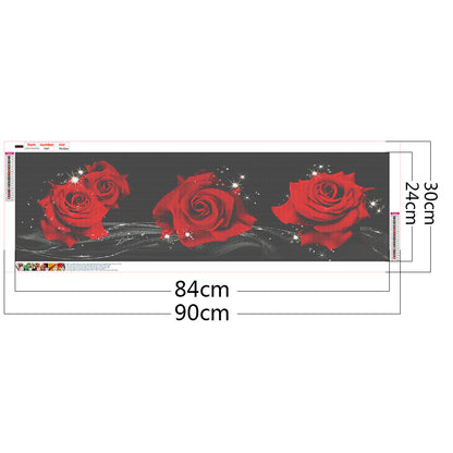 Romantic Rose 90*30CM(Canvas) Full Round Drill Diamond Painting