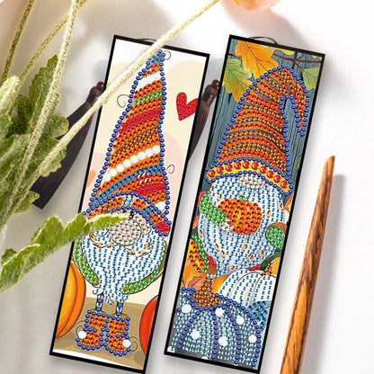 2pcs DIY Diamond Painting Leather Bookmark Special Shape Drill Tassel Craft