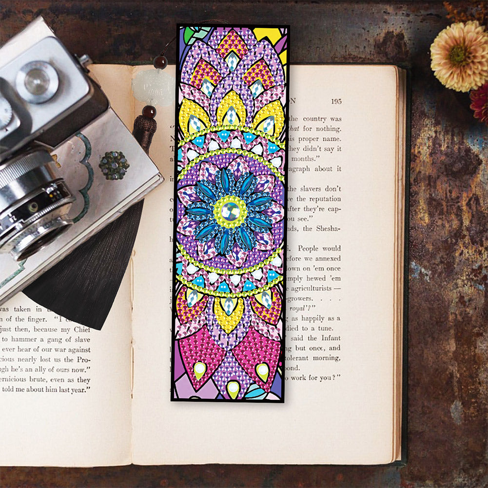 5D DIY Diamond Painting Leather Bookmark Mandala Mosaic Tassel Book Crafts